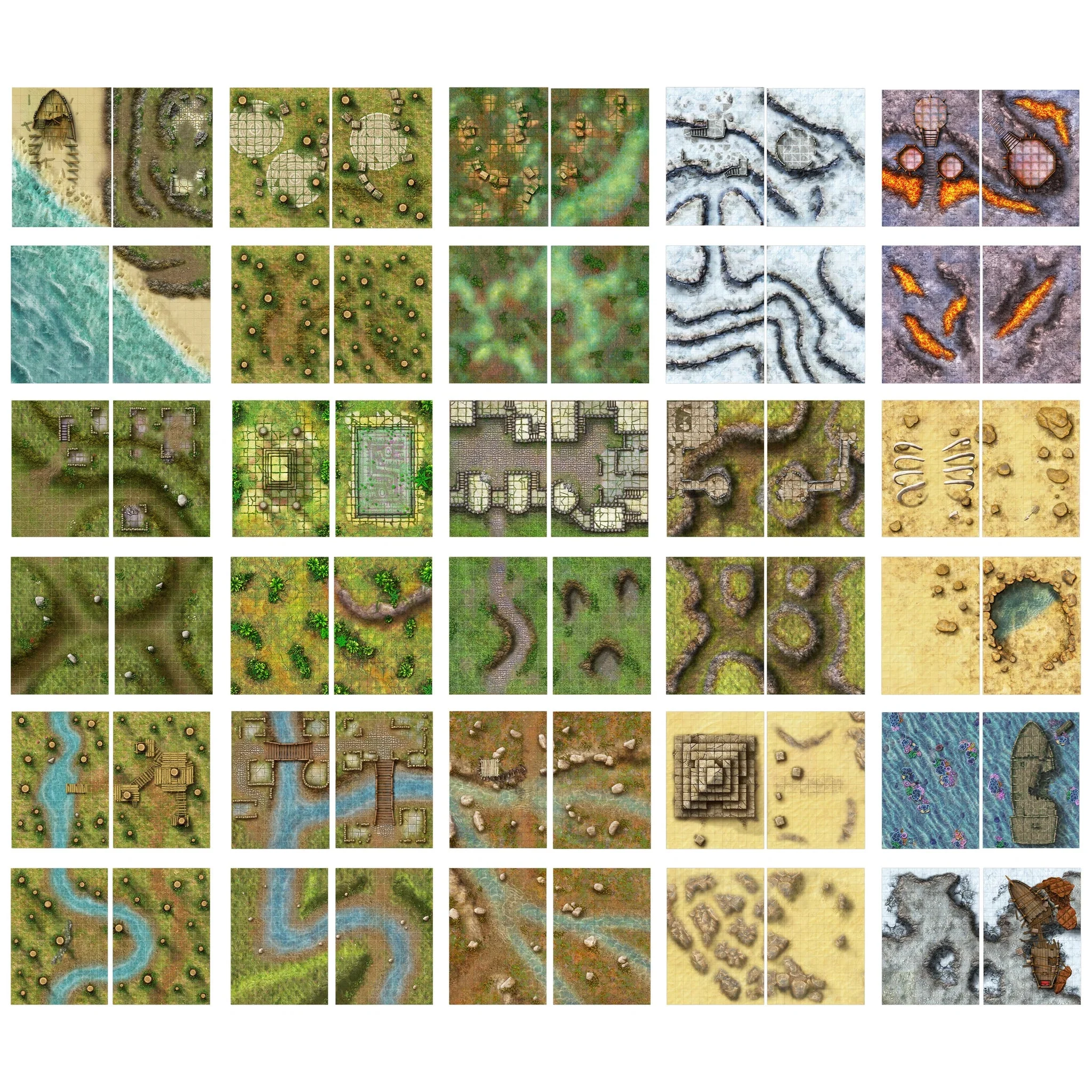 Giant Book of Battle Mats - Wilds, Wrecks & Ruins (17"x12") - Image 2