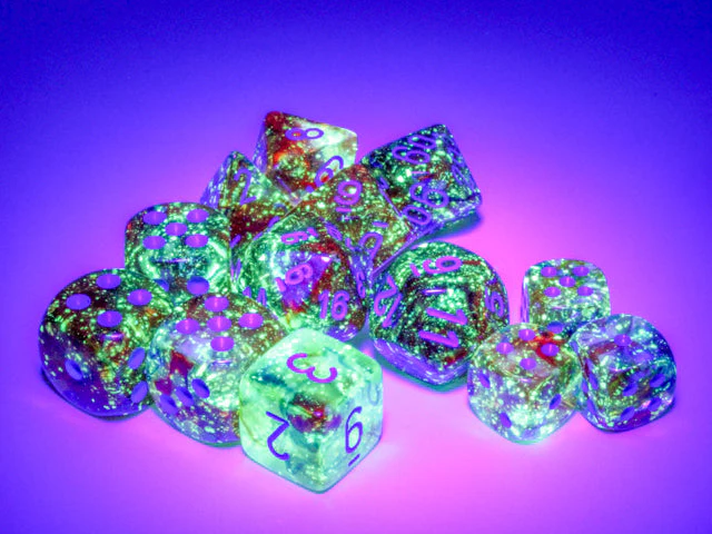 Nebula® Polyhedral Primary™/blue Luminary™ 7-Die Set - Image 2