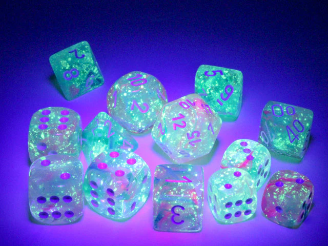 Nebula Wisteria/white Luminary Polyhedral 7-Dice Set - Image 2