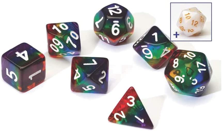 Rainbow Translucent Resin Dice Set
