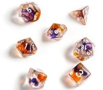 Sirius Dice Set - Purple, Orange, Clear Dice Set